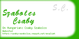 szabolcs csaby business card